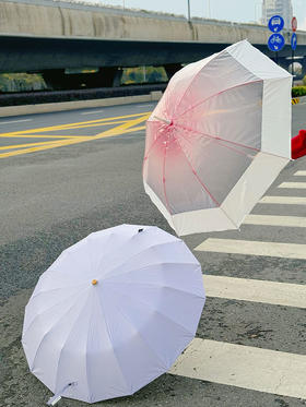 【 长柄渐变透明伞&16骨晴雨款】16骨晴雨伞，晴雨两用、加大伞面还可防晒；长柄伞被小分队称之为颜值款，好看拍照上镜~Mamoru伞