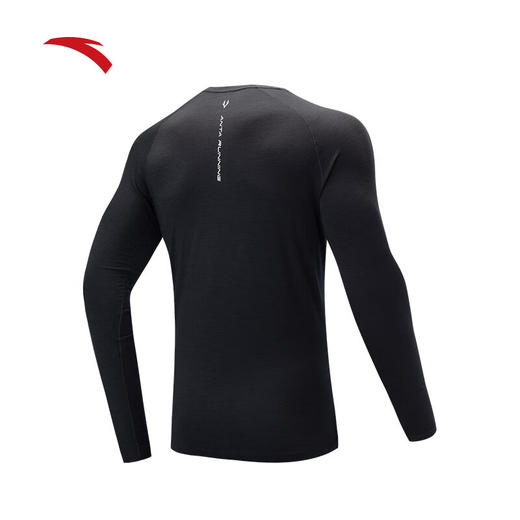安踏运动长袖男Soft-wool轻量透气吸湿修身跑步训练长T恤152445405 商品图1