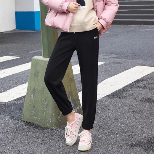 半身缘女裤 冬季宽松松紧腰九分束脚休闲裤244102P30302624 商品图1