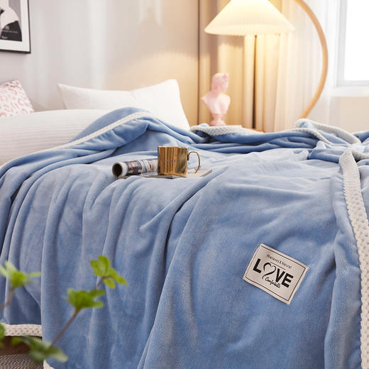 冬季加厚床单牛奶绒纯色简约毛毯 商品图10