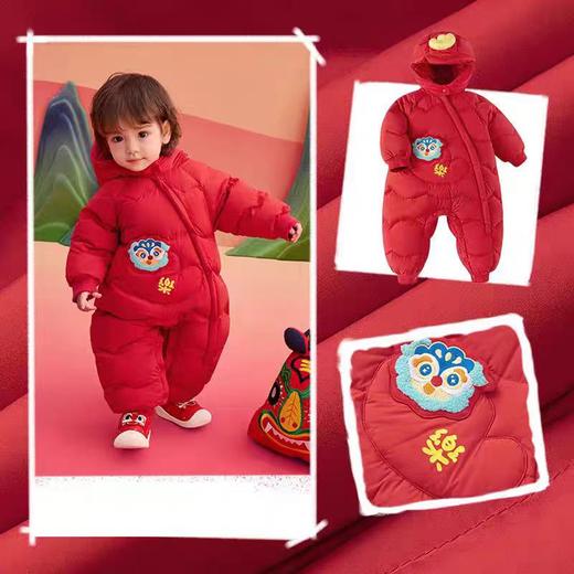 宝宝一件过冬神器  bl同厂可爱三防暖冬高腰护肚羽绒裤连体衣 80-110 商品图9