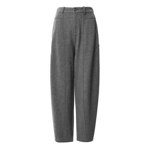 Famecoco范可儿冬季保暖羊毛休闲萝卜裤女FAB8GA010 商品图0