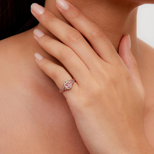 订购8周到｜Yvonne Leon-baby chevalière poire-印记 粉蓝宝 梨形 图章 戒指［法国设计师］ 商品图1