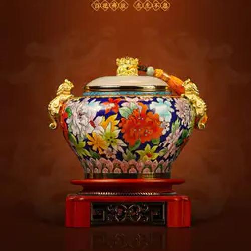 【彼达思】戴嘉林景泰蓝百花将军罐茶叶罐高档商务礼品 商品图1