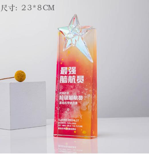 炫彩水晶奖杯定制定做彩色创意奖牌高端大气优秀员工订制 商品图0