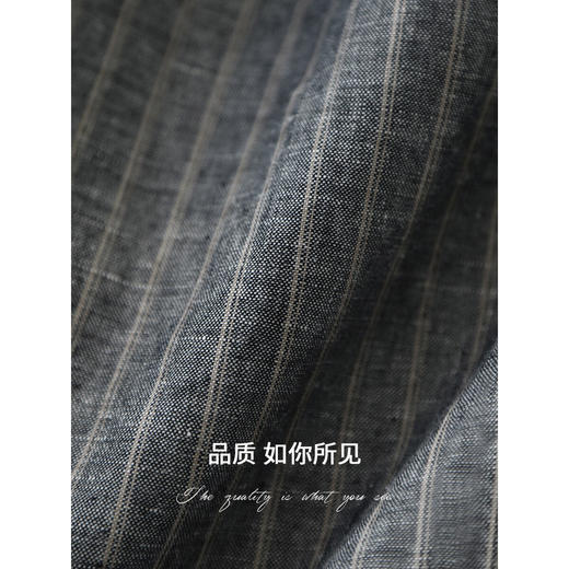 COCOBELLA商务休闲亚麻长裤条纹捏褶阔腿裤夏棉麻西裤PA0026 商品图4