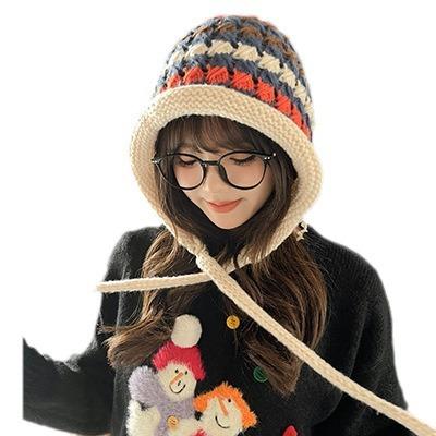 【缤纷多彩！百搭不挑！！！】民族风女必备，流苏球毛线帽，秋冬保暖护耳，手工编织，多彩针织质感。保暖新选择，气质加分；波西米亚风球球针织，不挑脸的百搭款！ 商品图5