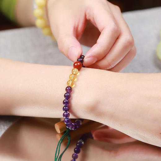 【2025年十二生肖手串】兔女 能量矩阵“广进细出”紫水晶南红手串手链 女士单圈手串配饰【兔女-建议戴左手】 商品图4