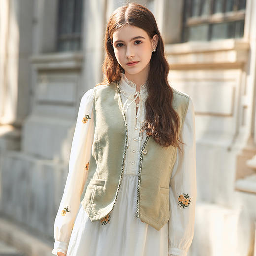 Famecoco范可儿小众棉马甲外搭秋冬款女FAB8CA007 商品图3