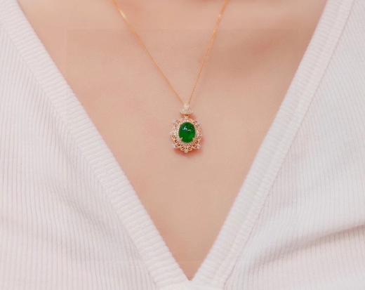 1.5ct蛋面祖母绿吊坠 商品图3