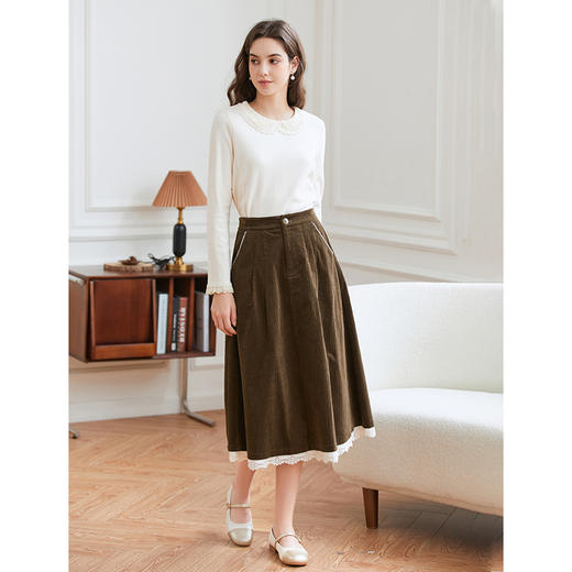 Famecoco范可儿娃娃领长袖t恤打底衫女秋冬FAB8BB026 商品图3