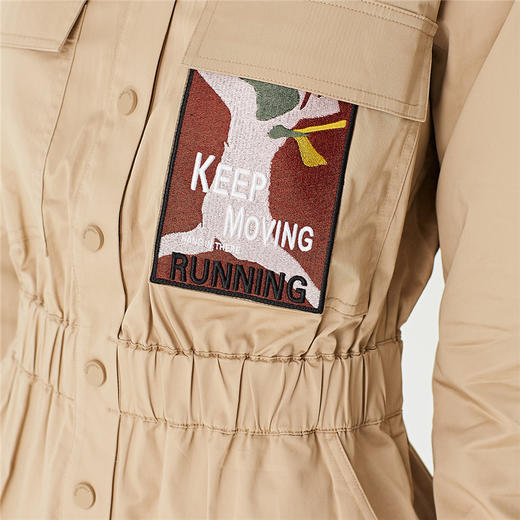 oldcolour欧珂秋季秋装春秋长袖连衣裙女收腰中长款裙子 商品图3