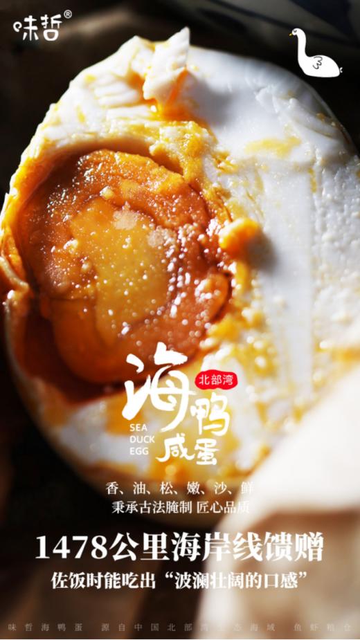🤩【味哲海鸭咸蛋】丨松沙鲜嫩 咸香味正 🧚 一颗干掉一碗饭！ 🥰坚守品质，畅销7年，💪CCTV等媒体报道海鸭蛋品牌！ 👏优质蛋源，品质之选。 商品图0