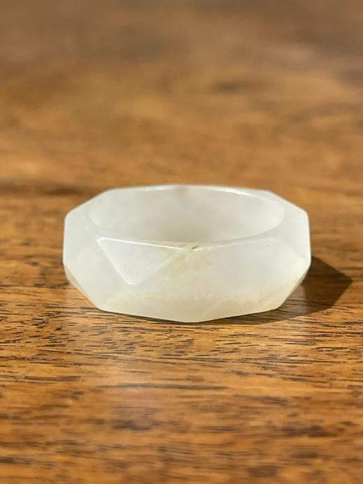 和田白玉菱格面戒环，顺丰包邮 商品图0
