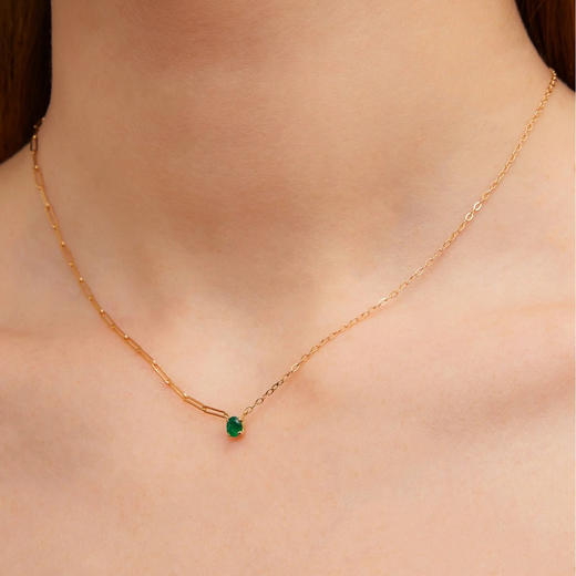 北京仓｜Yvonne Leon-émeraude pm or jaune-独立之光 祖母绿 椭圆形 项链［法国设计师］ 商品图1