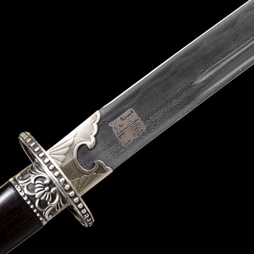 百战牛尾刀 汉唐刀剑 花纹钢唐横刀剑 龙泉沈广隆宝剑一体刀剑 收藏传统刀剑 未开刃 商品图3