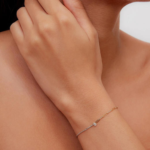 订购8周到｜Yvonne Leon-diamant poire pm 2 ors-独立之光 双色金 梨形钻 手链［法国设计师］ 商品图1