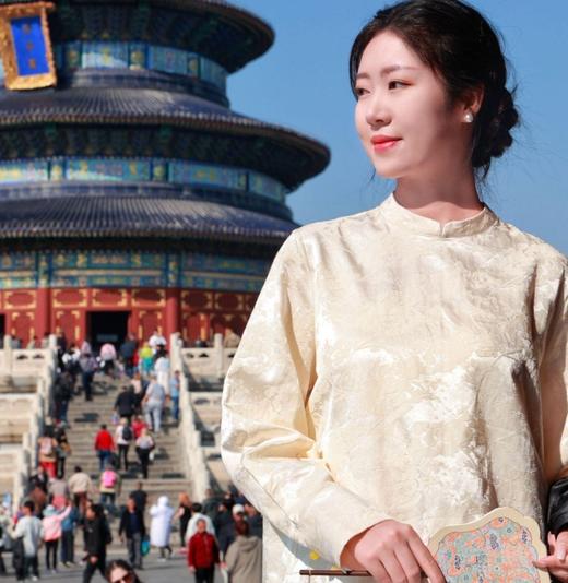 【抖音专属】新中式衬衣(24810064-粉白设计师) 商品图0