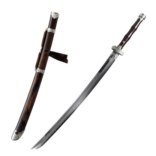 黑金古刀 汉唐刀剑 花纹钢唐横刀剑 龙泉沈广隆宝剑一体刀剑 收藏传统刀剑 未开刃 商品图6