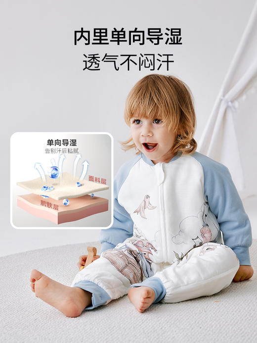 【云优选】BUBBLE TREE睡袋秋冬儿童防踢被神器大龄儿童a类加厚竹棉纱布睡袋礼盒包装送礼必备 商品图4