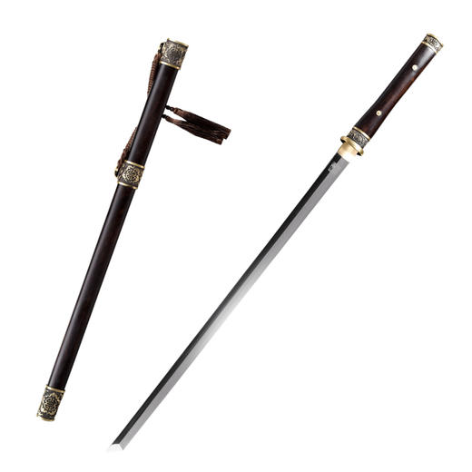 五福临门唐刀 唐刀剑 镜面磨砺 唐横刀剑 龙泉沈广隆剑一体刀剑 收藏传统刀剑 未开刃 商品图6