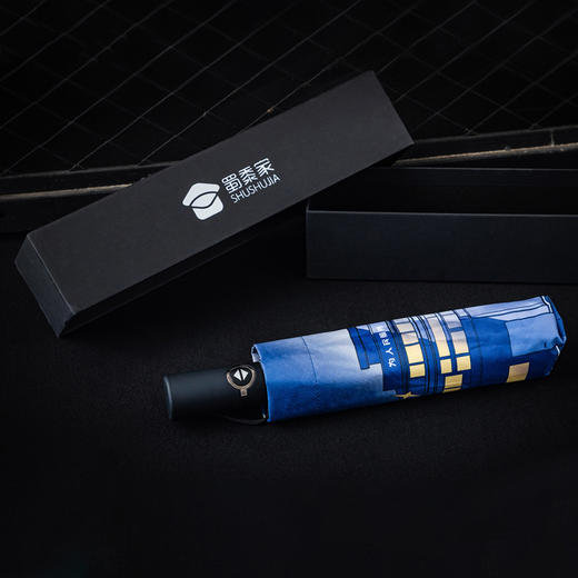 【今日无J自动伞】一键开收伞 不伤手 晴雨两用反向伞 原创今日无J图案  黑胶面料 商品图4