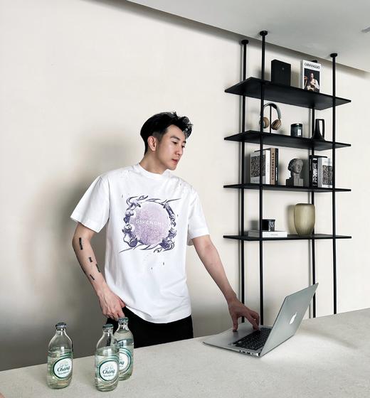 G家  Ring印花收工磨破做旧T恤（JN） 商品图1