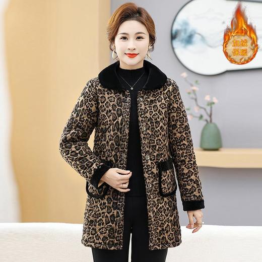 NP-妈妈冬季中长款加绒保暖花棉袄外套中年女装时尚棉服上衣新款棉衣 商品图2