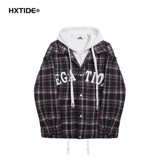 【断码清仓】HX 冬季带帽茄克衫格纹质感C105440012101/02 商品图5
