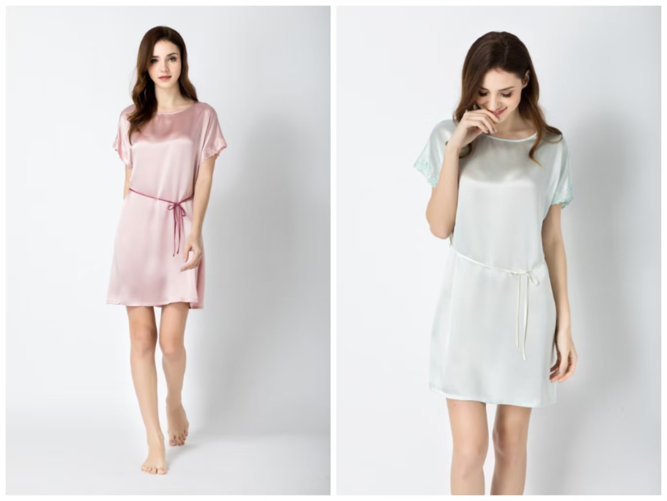 喜得宝时尚 圆领睡裙100%桑蚕丝