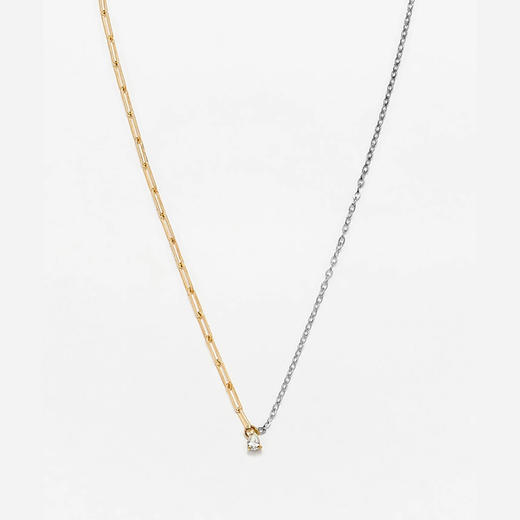 订购8周到｜Yvonne Leon-diamant poire 2 ors-独立之光 双色金 梨形钻 项链［法国设计师］ 商品图0