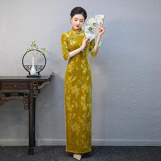 2024新款良版改优雅气质舞台走秀演出服复古国风旗袍QC174 商品图1