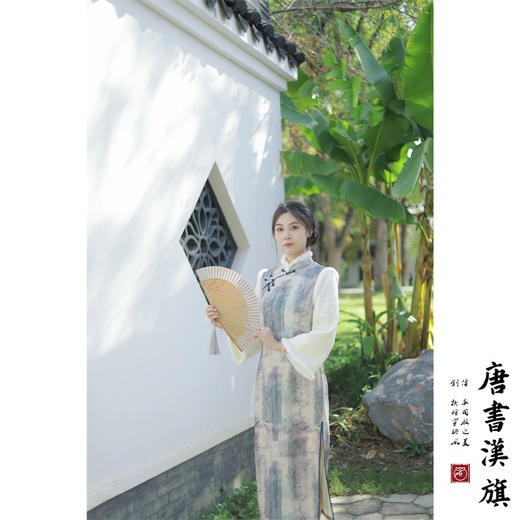 【墨竹林间】国风水墨印花加绒加厚旗袍年轻优雅国风新中式 商品图0