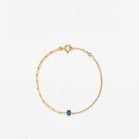 订购8周到｜Yvonne Leon-saphir bleu pm or jaune-独立之光 蓝宝石 椭圆形 手链［法国设计师］