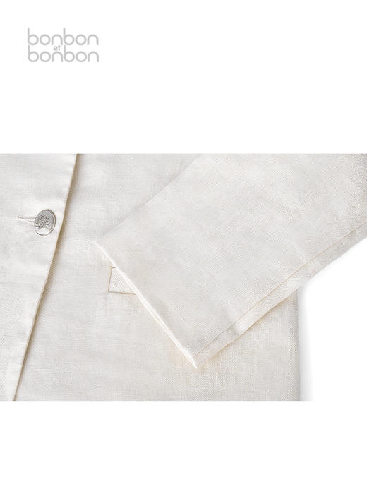 设计感淡银棉麻外套 商品图3