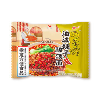 统一 巧面馆油泼辣子酸汤面 110g袋面*5袋 五连包新老包装随机发货 /粮油调味 /方便食品 /方便面 商品图1