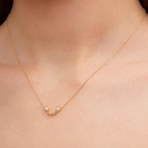 北京仓｜Yvonne Leon-SOURIR OR JAUNE-独立之光 微笑 灰钻 项链［法国设计师］ 商品图1