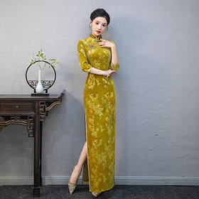 2024新款良版改优雅气质舞台走秀演出服复古国风旗袍QC174