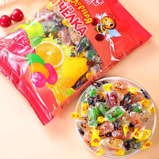俄罗斯进口爱比可小蜜蜂夹心软糖500g 商品图4