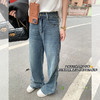 <曾小咸推荐>加绒美式高街宽松直筒牛仔裤 商品缩略图0