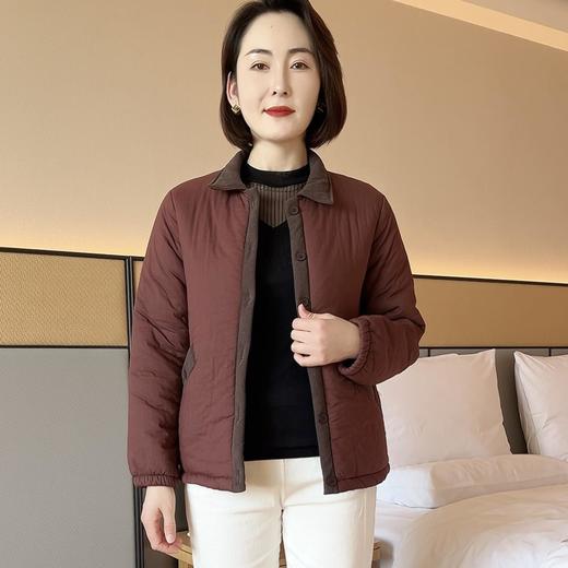 妈妈装冬季2024新款纯色休闲百搭棉服X时尚减龄加绒加厚短款外套 商品图2