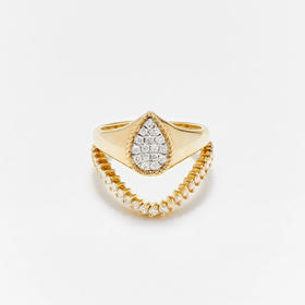 北京仓｜Yvonne Leon-POIRE & BAGUE VAGUE-印记 梨形 图章 组合戒指［法国设计师］