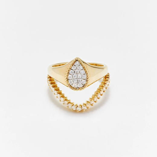 北京仓｜Yvonne Leon-POIRE & BAGUE VAGUE-印记 梨形 图章 组合戒指［法国设计师］ 商品图0