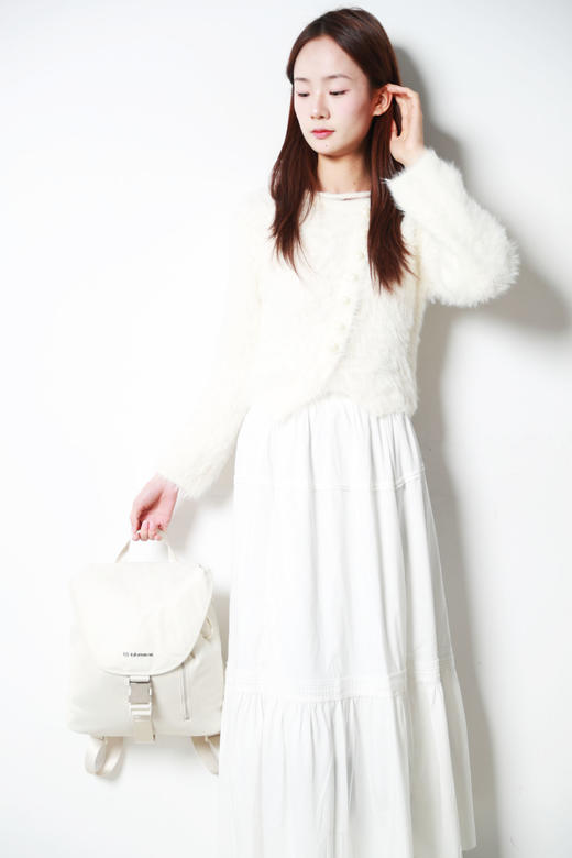 白色与黑色一起，水桶抽绳背包。10L大容量拉链瑜伽双肩包A121488 商品图11