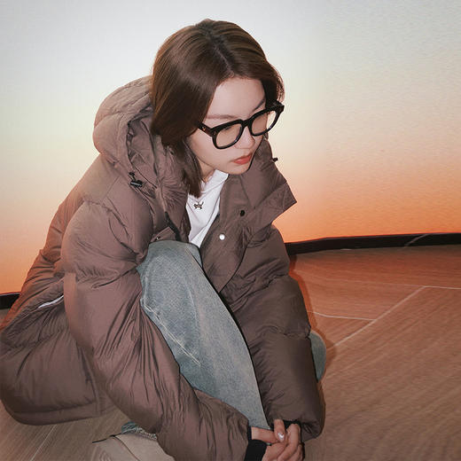 【顺丰包邮】42403 洛诗琳秋冬加厚90白鹅绒连帽羽绒服男女同款3211 商品图4