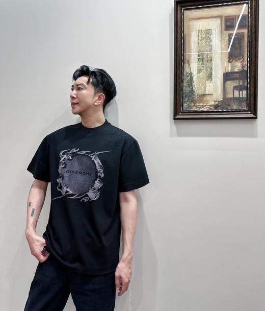 G家  Ring印花收工磨破做旧T恤（JN） 商品图0