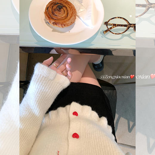 <曾小咸推荐> 米杏色爱心扣子毛衣 商品图3