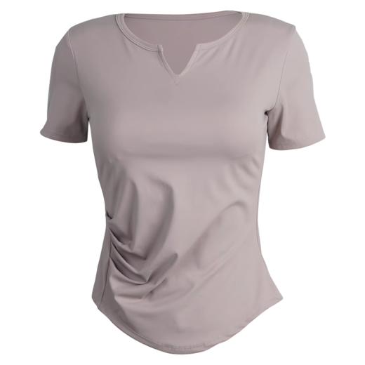 【147元任选3件】跃牌【蚂蚁运动】系列 固定杯T恤女V领瑜伽服上衣T2738（活动产品，收货7天内支持退换） 商品图4