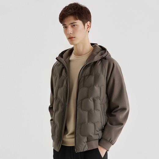 罗蒙秋冬季时尚拼接连帽男士羽绒服保暖舒适羽绒服男休闲基础百搭男士外套 商品图3