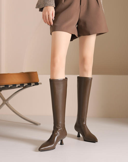 westory2024年秋冬新款优雅风细高跟百搭时装高靴W24DQ84421 商品图4